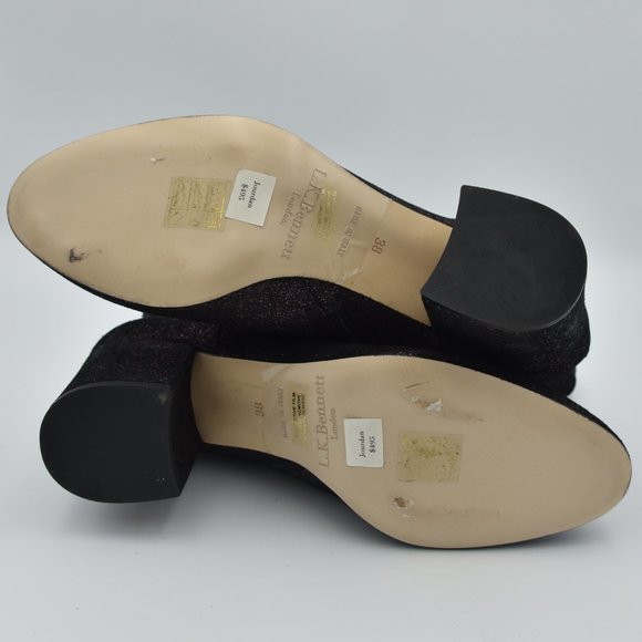 L.K. Bennett London Jourdan Sparkly Purple 'Loganberry' Block Heel Ankle Booties - Picture 13 of 16